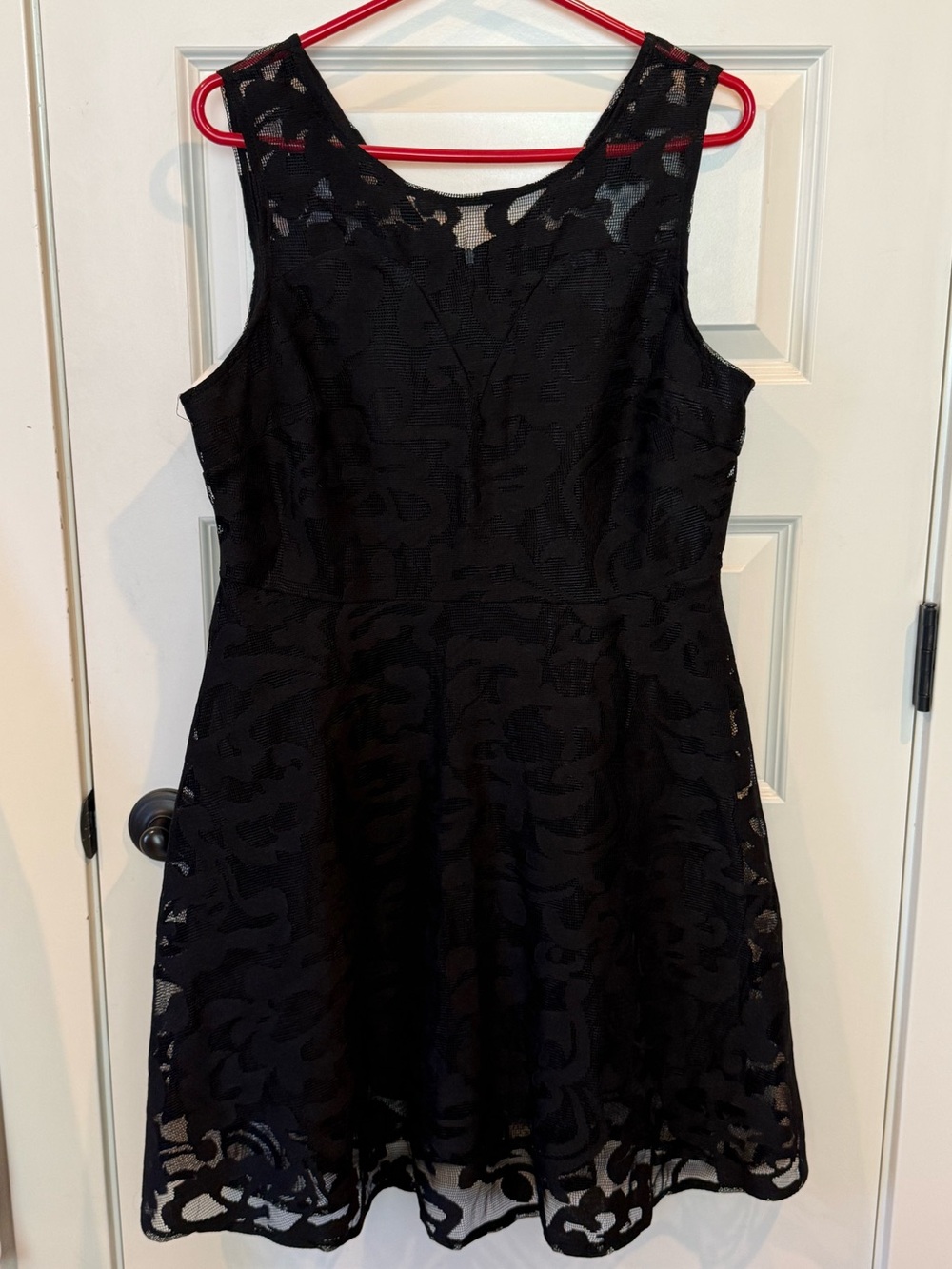 Women’s Black Lace Fit-and-Flare Dress